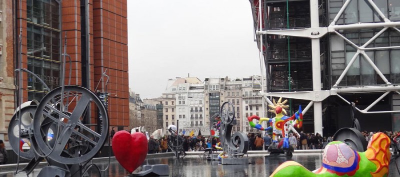 This is a picture of the outside of the Centre Pompidou at Paris.