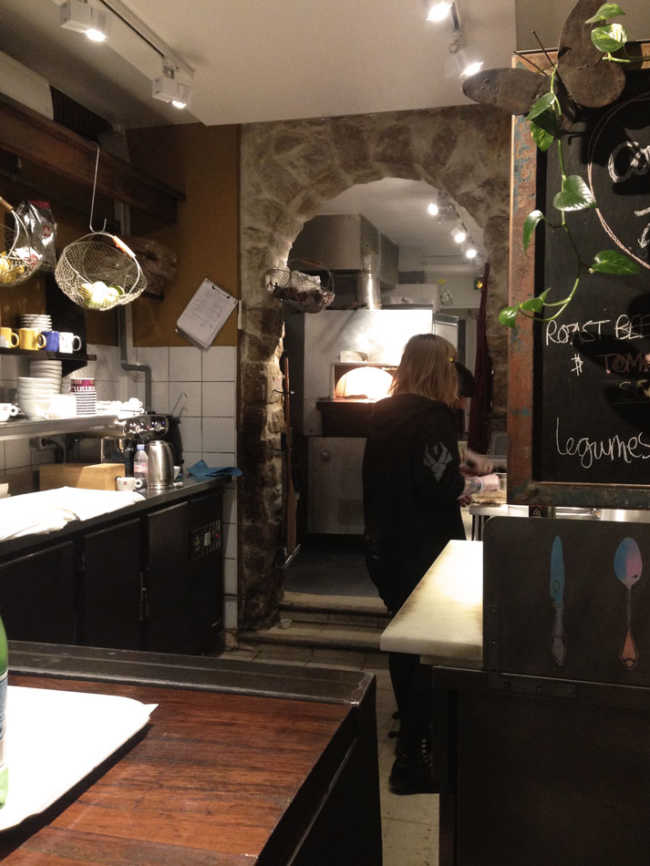 This is a picture of the interior of a French restaurant.