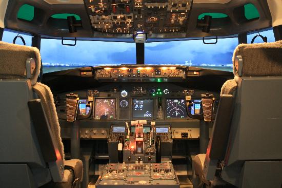 This is a picture of an airplane cockpit.