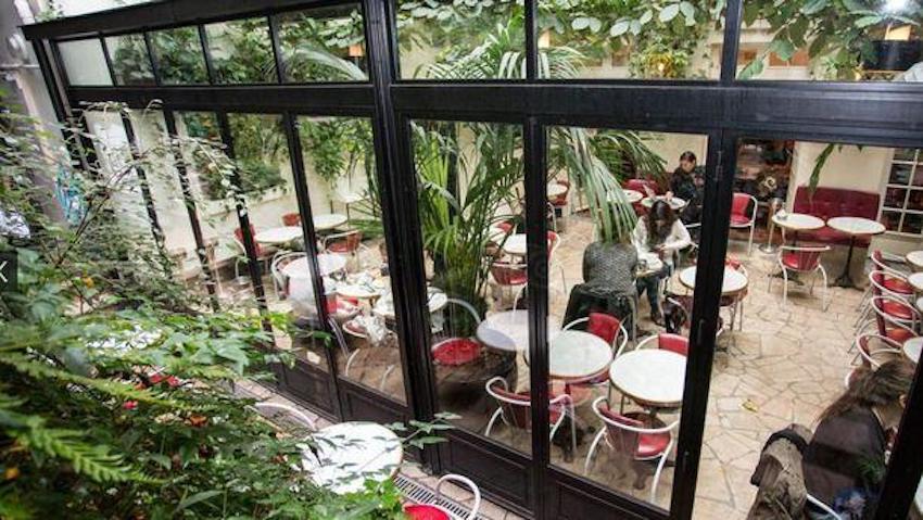 This is a picture of a terrace in Paris.