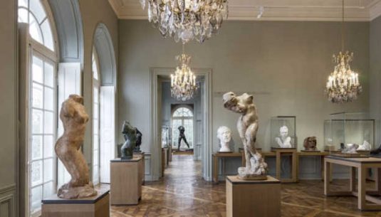 The is a picture of the interior of the musée Rodin at Paris.