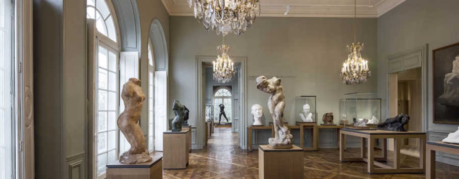 The is a picture of the interior of the musée Rodin at Paris.