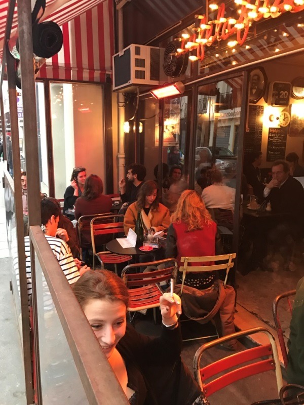 Outside terrace of la fusee in Paris