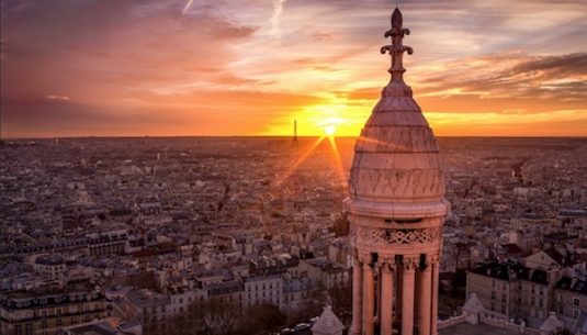 Picture of the sunset at Montmartre Paris.