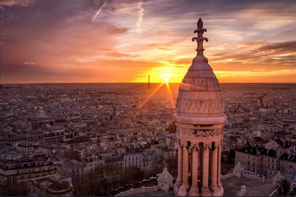 Picture of the sunset at Montmartre Paris.