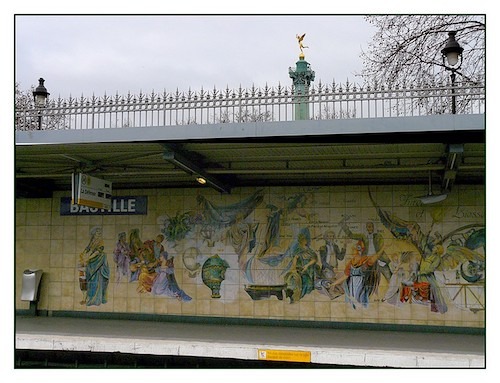 Picture of a metro station in Paris.