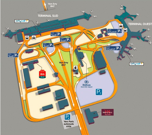 Orly airport general map