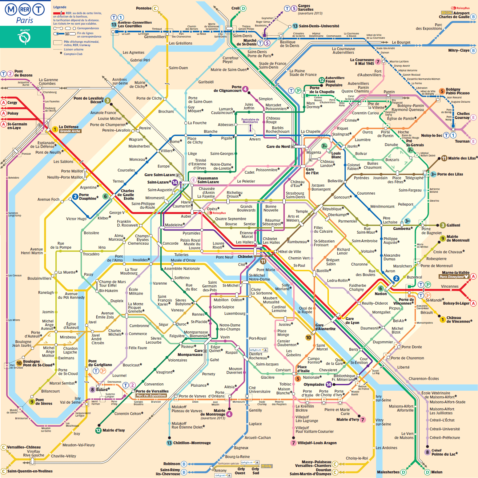 carte paris metro rer Public Transports   Things to do in Paris